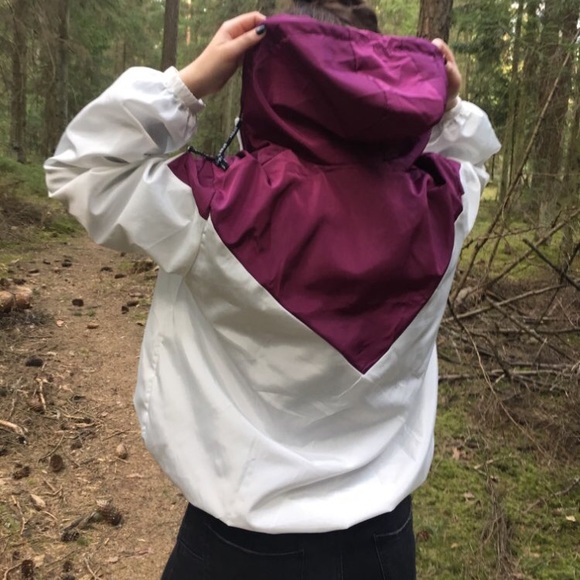 Burgundy & White Athletic Fashion Windbreaker - Picture 6 of 8